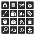 Black Simple Business and Internet Icons Royalty Free Stock Photo