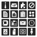 Black Simple Business and Office Icons Royalty Free Stock Photo