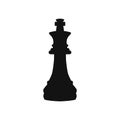 Black chess king icon vector isolated on white background. Royalty Free Stock Photo