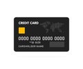 Black simple credit card template on white background. Vector