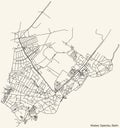 Street city roads map plan of the Kladow locality of the Spandau borough