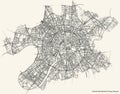 Street roads map of the Central Administrative Okrug of Moscow, Russia