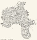 Street roads map of the London Borough of Tower Hamlets