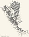 Street roads map of the Nevsky District of Saint Petersburg, Russia Royalty Free Stock Photo