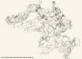 Street roads map of the Novomoskovsky Administrative Okrug of Moscow, Russia