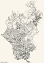 Street roads map of the Pankow borough bezirk of Berlin, Germany Royalty Free Stock Photo