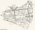 Street roads map of the Tiergarten locality of the Mitte borough Royalty Free Stock Photo