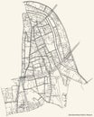 Street roads map of the Zamoskvorechye District of the Central Administrative Okrug of Moscow, Russia