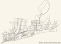 Street roads map of the Arverne neighborhood of the Queens borough of New York City, USA