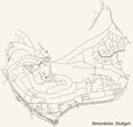 Street roads map of the BirkenÃÂ¤cker quarter inside Bad Cannstatt district of Stuttgart, Germany