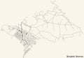 Street roads map of the Borgfeld subdistrict of Bremen, Germany