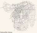 Street roads map of the Duisburg-Mitte center district of Duisburg, Germany