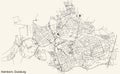 Street roads map of the Hamborn district of Duisburg, Germany