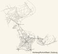 Street roads map of the Homberg/Ruhrort/Baerl district of Duisburg, Germany