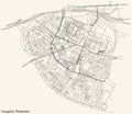 Street roads map of the Hoogvliet district of Rotterdam, Netherlands