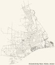 Street roads map of the Kholodnohirskyi district raion of Kharkiv, Ukraine