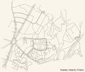 Street roads map of the Koskela Forsby neighbourhood of Helsinki, Finland Royalty Free Stock Photo