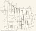 Street roads map of the Mariners Harbor neighborhood of the Staten Island borough of New York City, USA