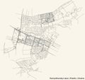 Street roads map of the Nemyshlianskyi district raion of Kharkiv, Ukraine