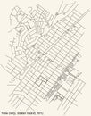 Street roads map of the New Dorp neighborhood of the Staten Island borough of New York City, USA