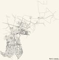 Street roads map of the North Nord district of Leipzig, Germany