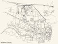 Street roads map of the Northwest Nordwest district of Leipzig, Germany
