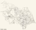Street roads map of the Old West Alt-West district of Leipzig, Germany