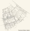 Street roads map of the Przymorze Wielkie district of Gdansk, Poland