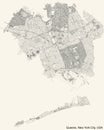 Street roads map of the Queens borough of New York City, USA