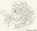 Street roads map of the Rheinhausen district of Duisburg, Germany
