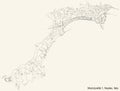 Street roads map of the 1st municipality Chiaia, Posillipo, San Ferdinando of Naples, Italy Royalty Free Stock Photo