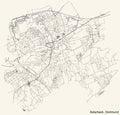 Street roads map of the Stadtbezirk Aplerbeck district of Dortmund, Germany