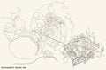 Street roads map of the 9th municipality Pianura, Soccavo of Naples, Italy