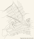 Street roads map of the Throgs Neck neighborhood of the Bronx borough of New York City, USA