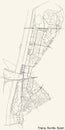 Street roads map of the Triana district of Seville, Spain