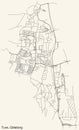 Street roads map of the Tuve district of Gothenburg, Sweden Royalty Free Stock Photo