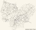 Street roads map of the VartiokylÃÂ¤ Botby neighbourhood of Helsinki, Finland Royalty Free Stock Photo