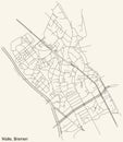 Street roads map of the Walle subdistrict of Bremen, Germany