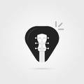 Black simple guitar pick icon