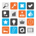 Black Simple Internet and Web Site Icons Royalty Free Stock Photo