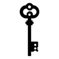 Black simple key isolated on white background. Vector illustration for any design Royalty Free Stock Photo