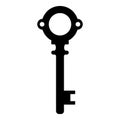 Black simple key isolated on white background. Vector illustration for any design Royalty Free Stock Photo