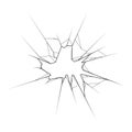 Black Simple Line Broken Glass, Cracks, Shattered Doodle Outline Element Vector Design Template Sketch Isolated Illustration