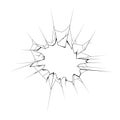 Black Simple Line Broken Glass, Cracks, Shattered Doodle Outline Element Vector Design Template Sketch Isolated Illustration