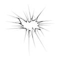 Black Simple Line Broken Glass, Cracks, Shattered Doodle Outline Element Vector Design Template Sketch Isolated Illustration