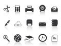 Black simple office icons set Royalty Free Stock Photo