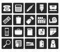 Black Simple Office tools Icons Royalty Free Stock Photo