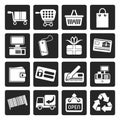 Black Simple Online Shop icons