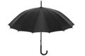 Black simple open umbrella on white
