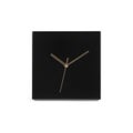 Black simple square wall clock - watch isolated on white backgro